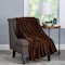 Hastings Home Velvet Throw - Oversized Microfiber Velvet Solid Polyester Throw Blanket - Breathable (Mocha Brown) 160454CRG - alternate 1